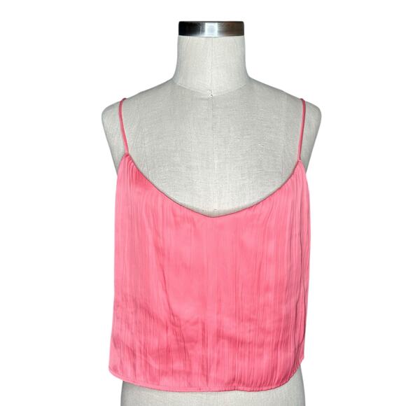 Z SUPPLY Fiore Satin Tank Top Crop Top Starfish Pink Women's Size Medium NWT - Picture 1 of 11